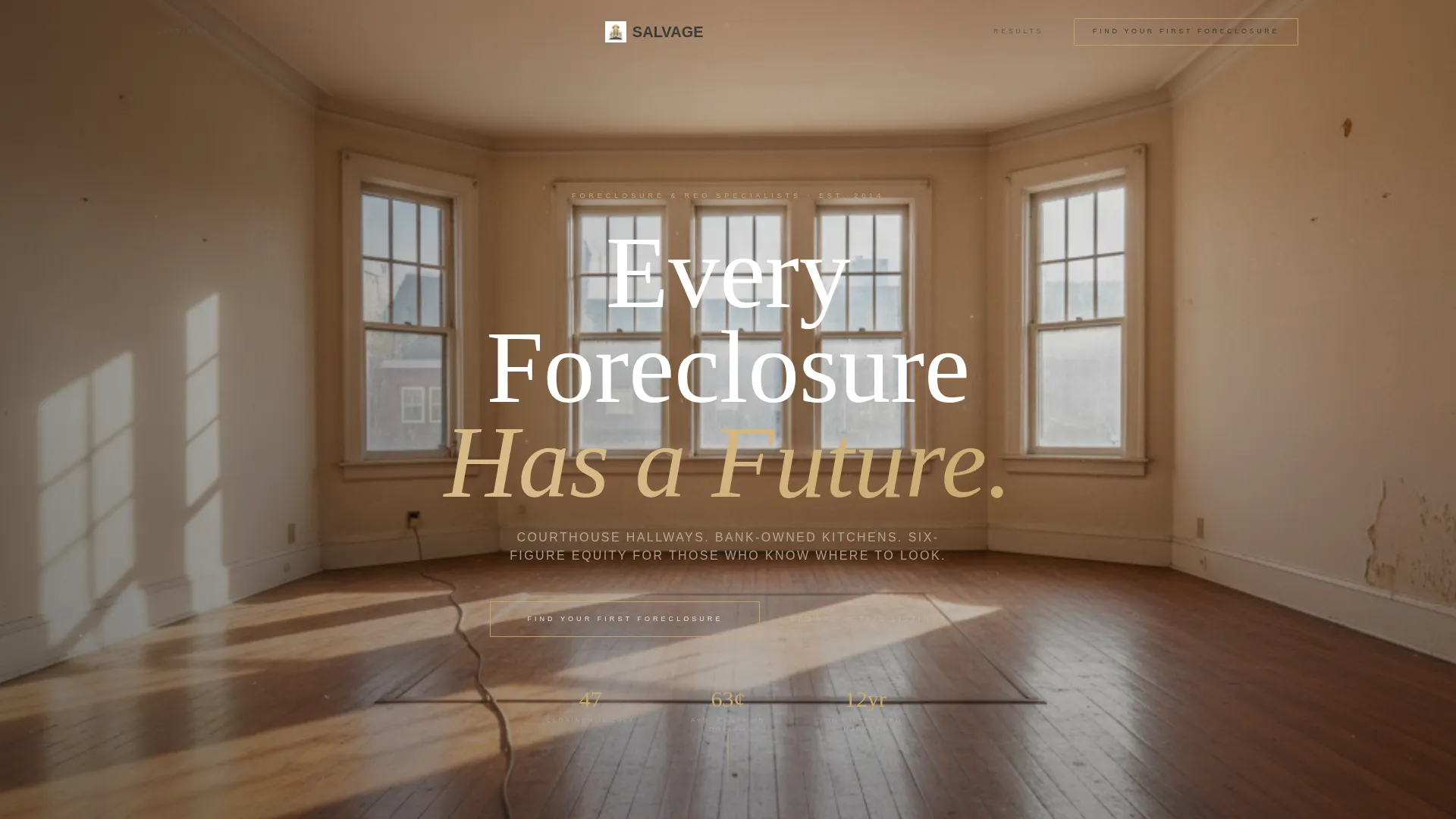 Foreclosure & REO Real Estate Agent Landing Page