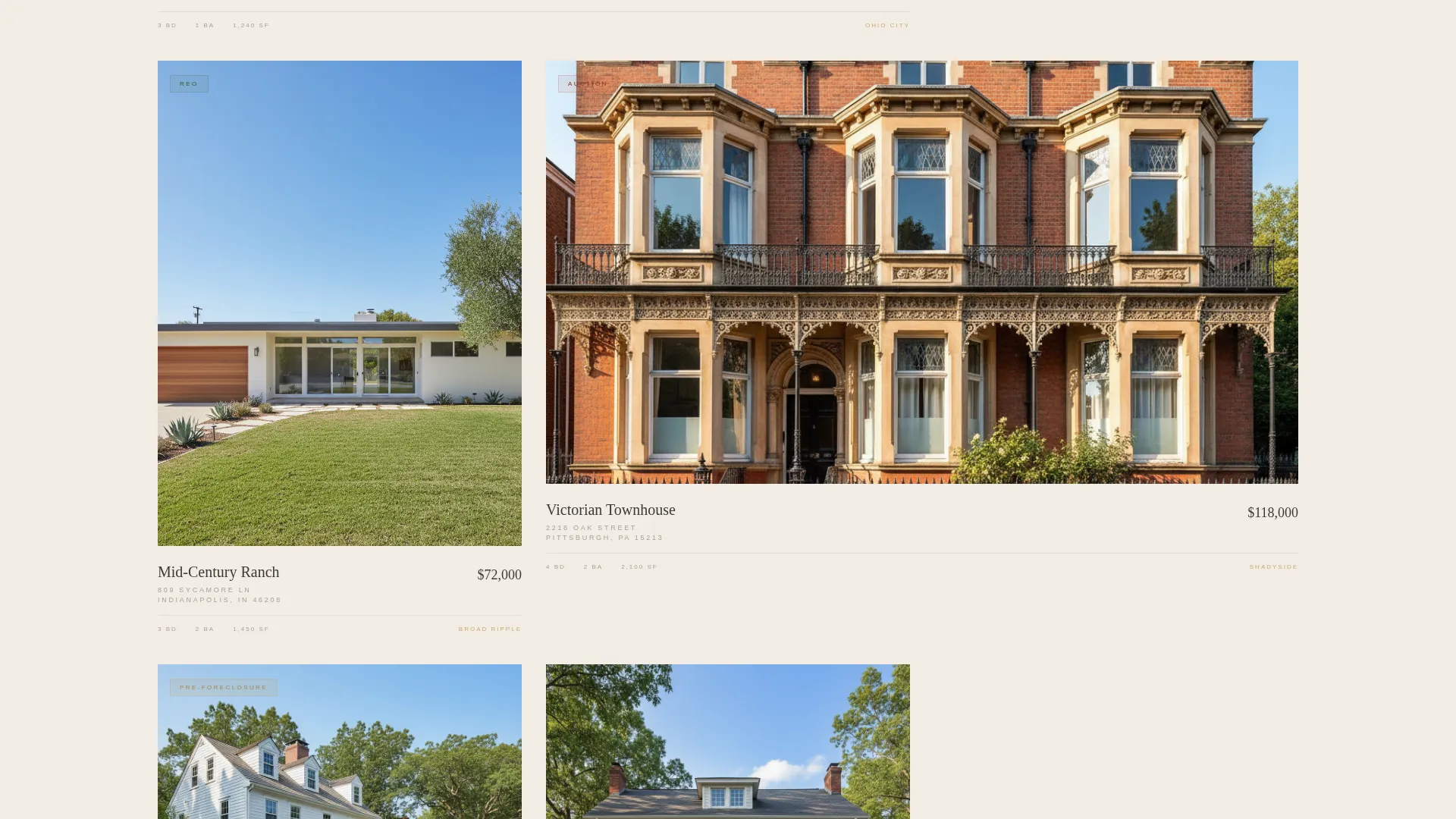 Foreclosure & REO Real Estate Agent Landing Page