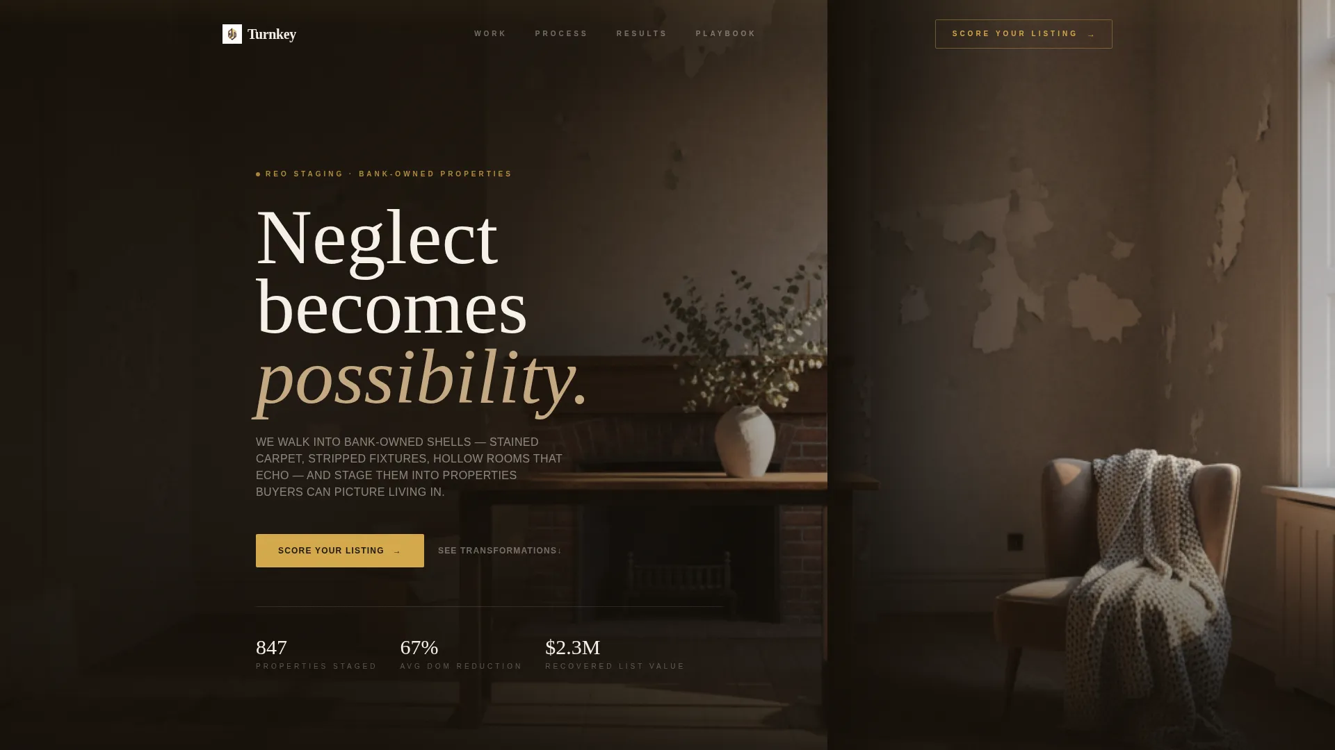 REO Staging Landing Page Template for Asset Managers
