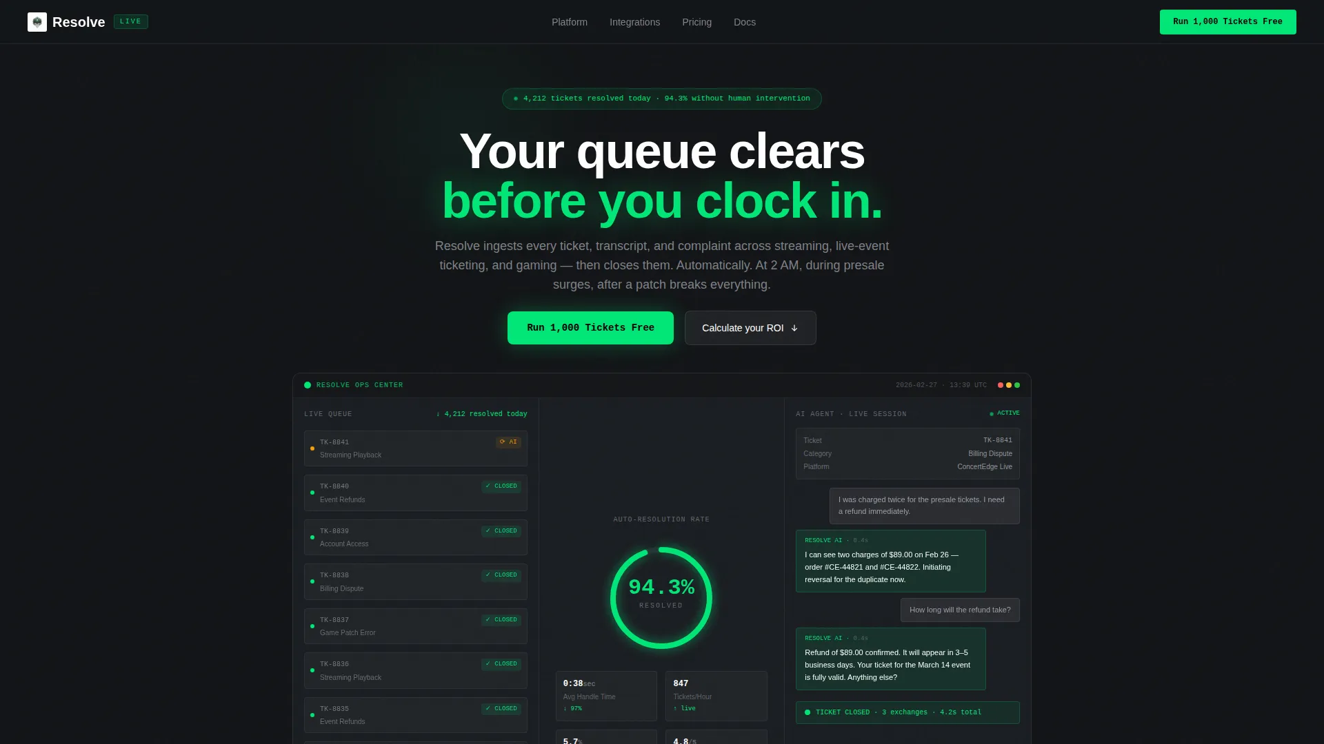 Entertainment AI Customer Service Landing Page Template