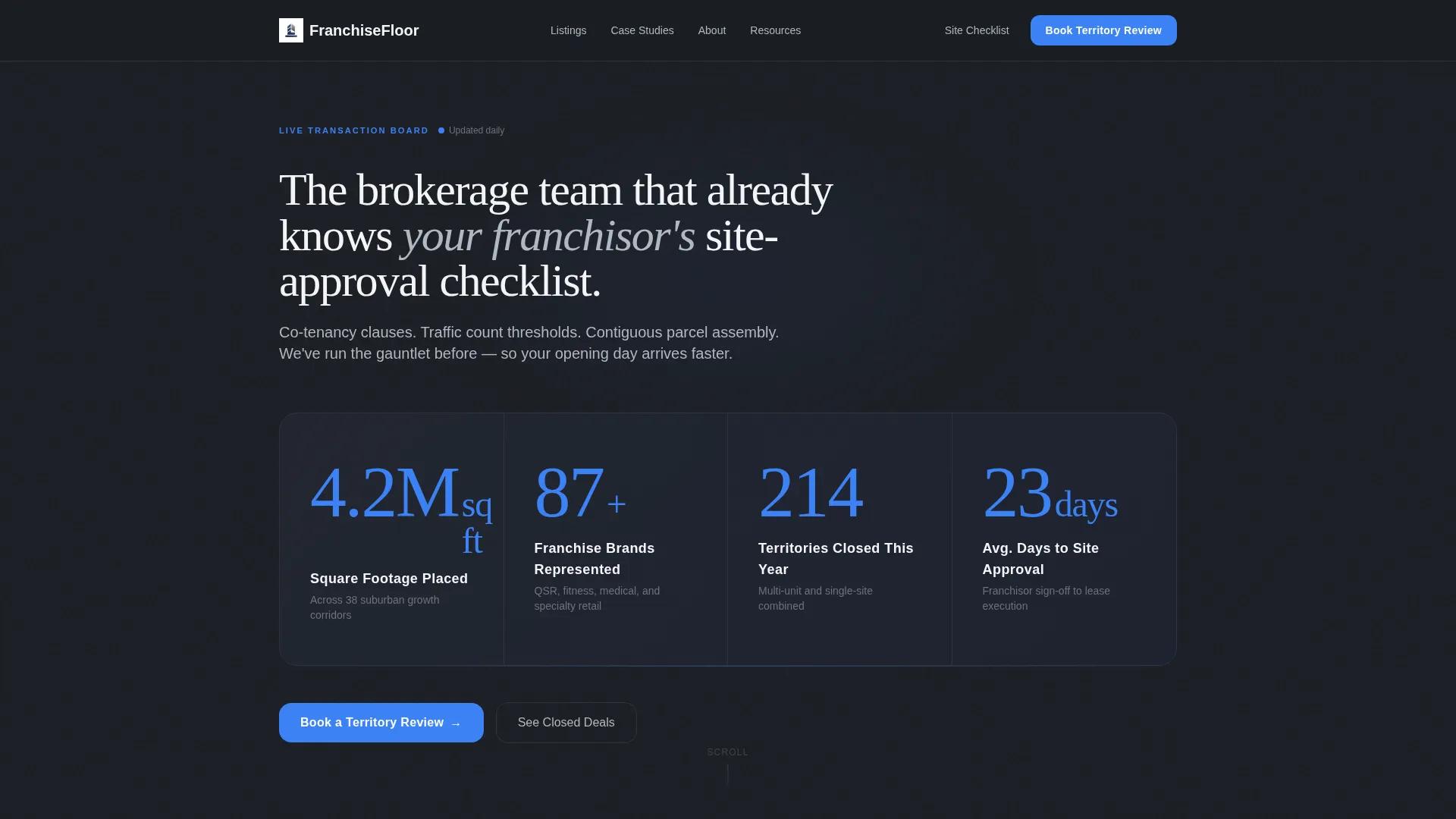 Franchise Brokerage Landing Page Template