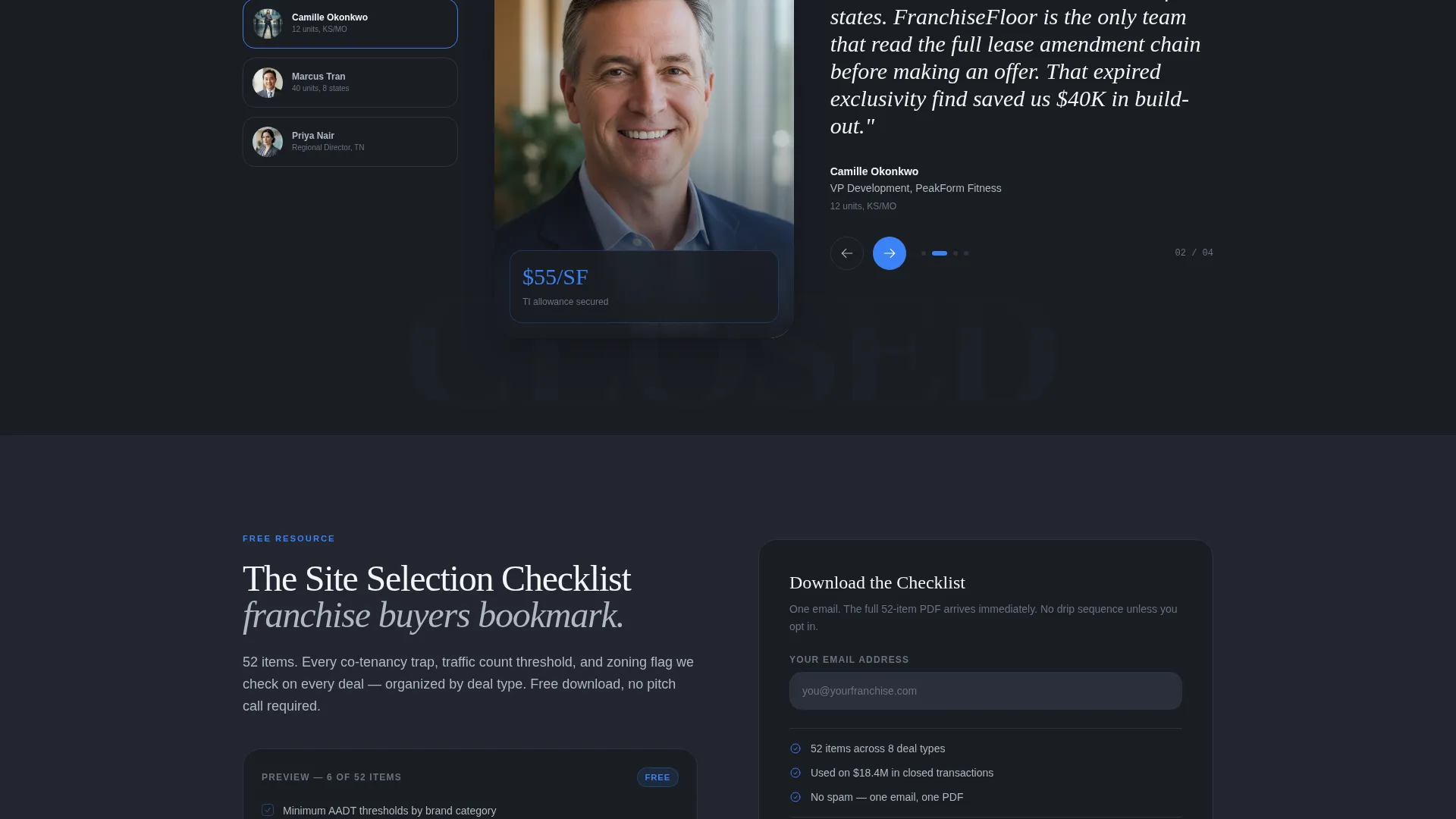 Franchise Brokerage Landing Page Template