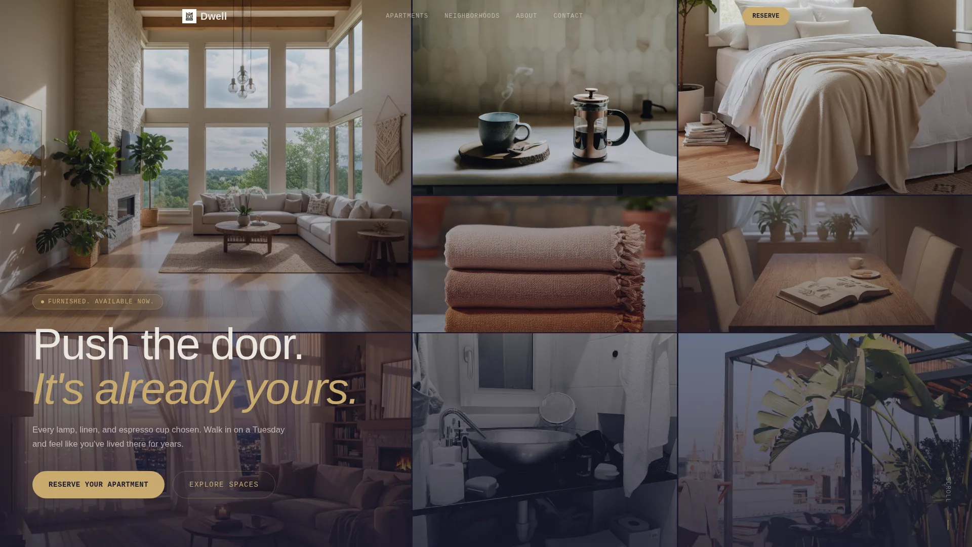 Immersive Furnished Apartment Rental Landing Page