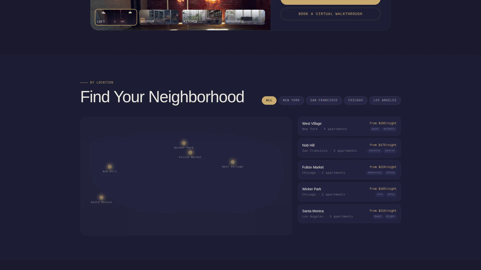 Immersive Furnished Apartment Rental Landing Page