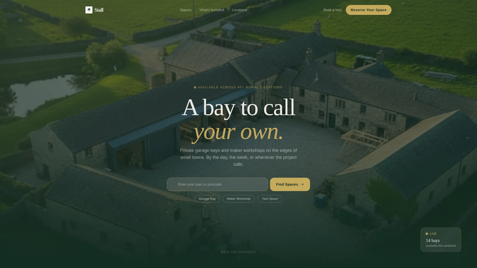 Garage Bay & Workshop Rental Landing Page Template