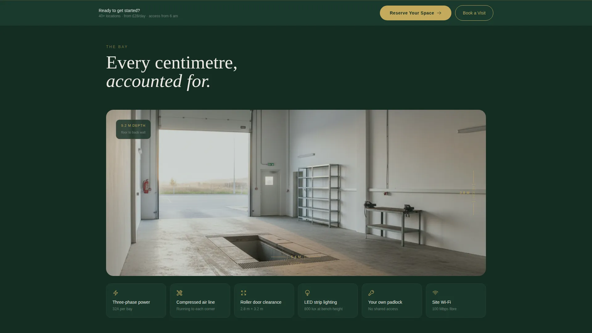 Garage Bay & Workshop Rental Landing Page Template