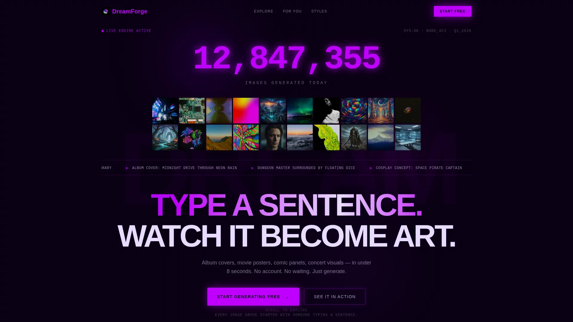 AI Image Generator Landing Page Template