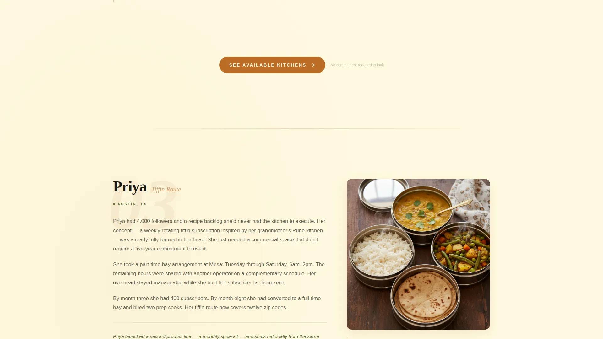 Ghost Kitchen Landing Page Template for Rental Spaces