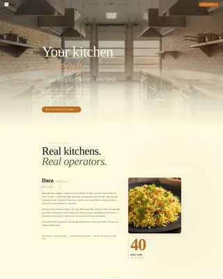 Ghost Kitchen Landing Page Template for Rental Spaces