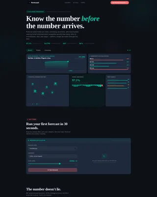 AI Entertainment Inventory Forecasting Landing Page
