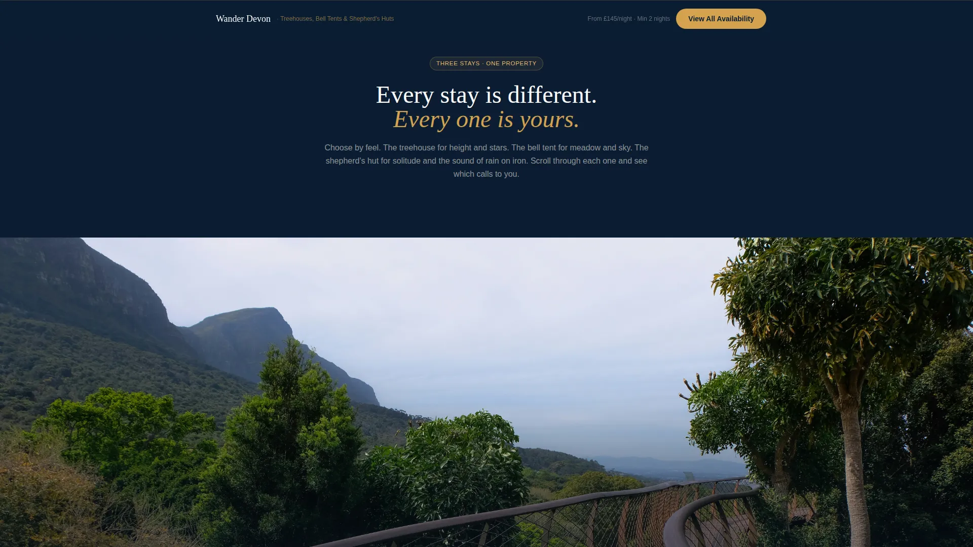Glamping Landing Page Template for Unique Stays