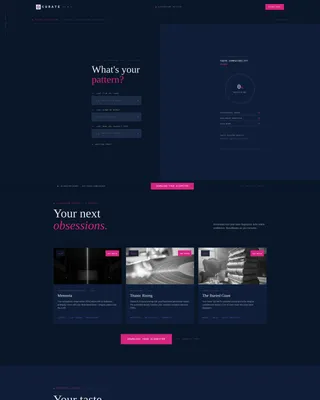 Brutalist AI Entertainment Recommendation Landing Page