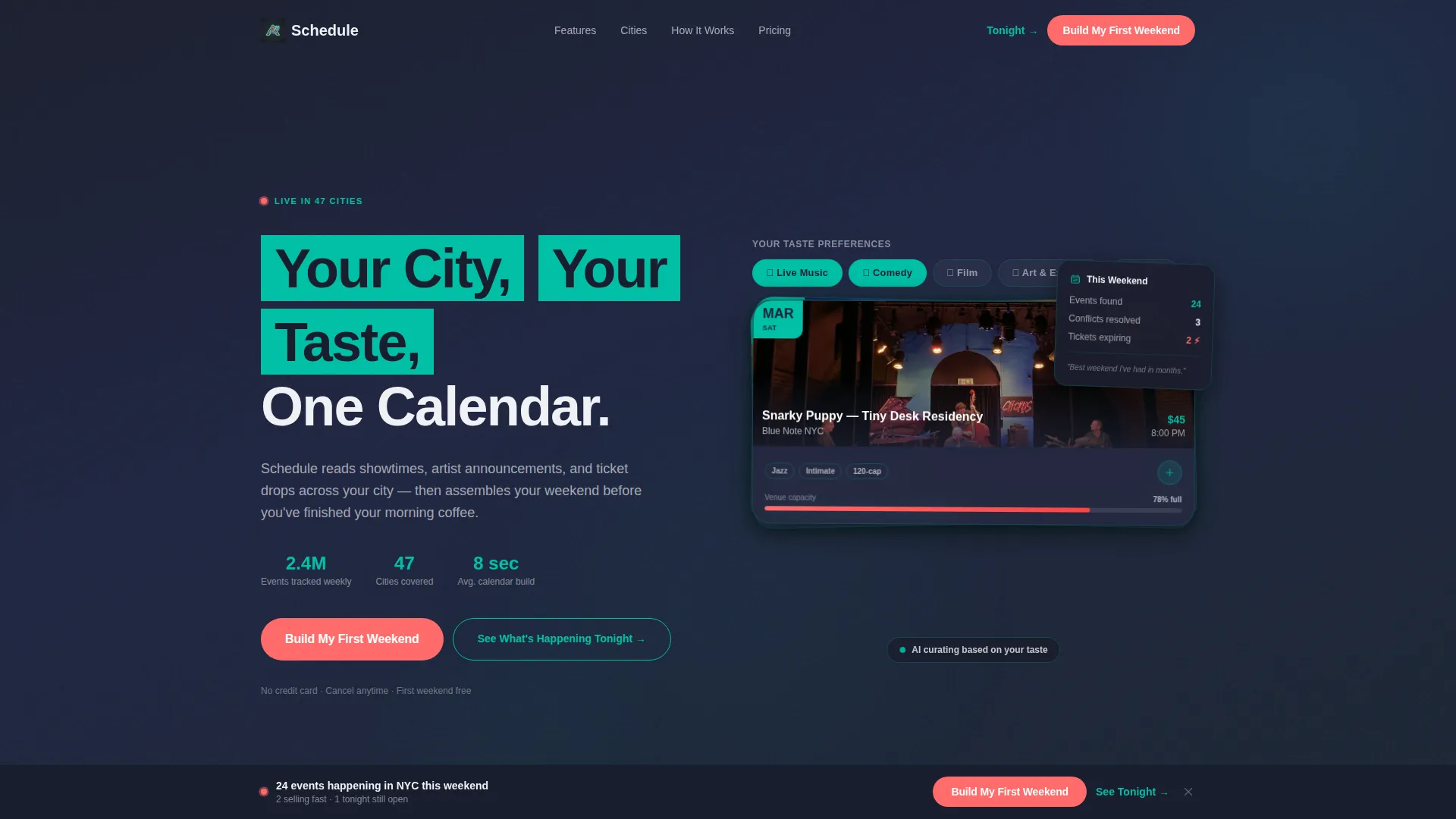 AI Entertainment Scheduling Assistant Landing Page