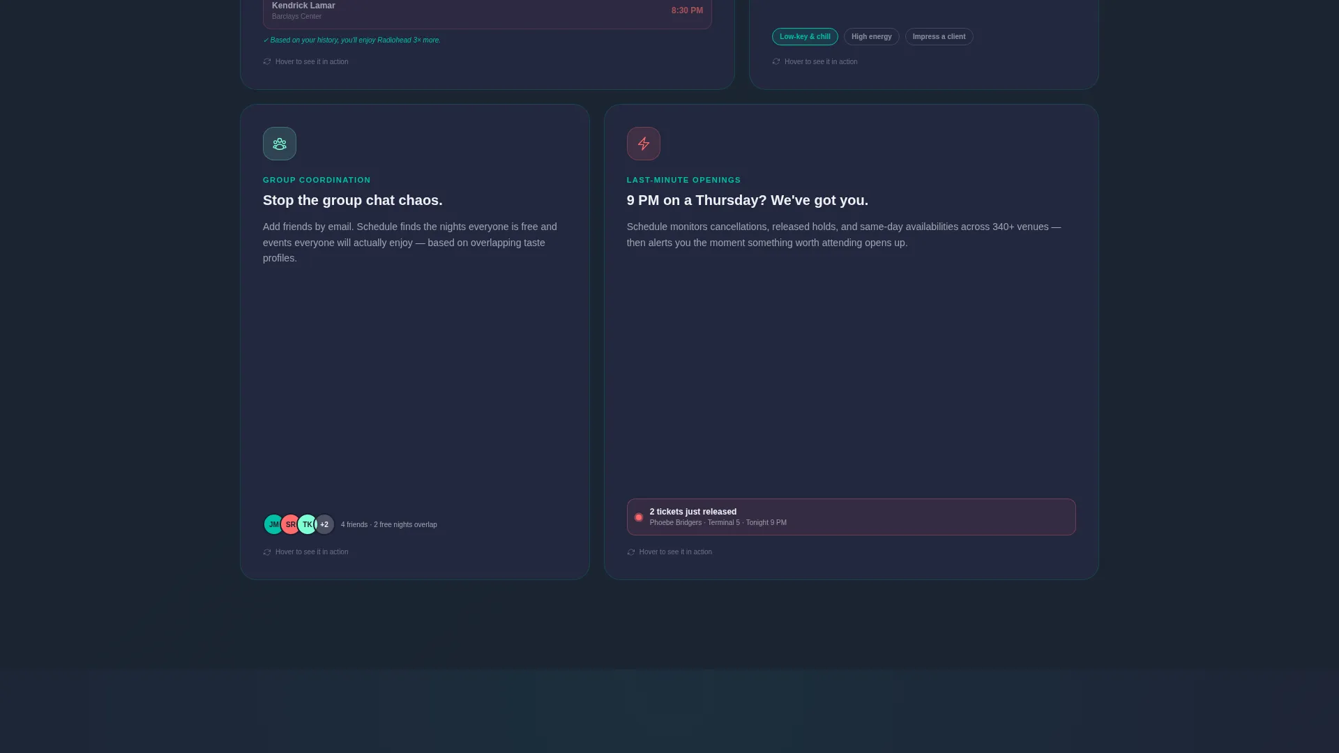 AI Entertainment Scheduling Assistant Landing Page