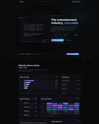 Entertainment Analytics Dashboard Landing Page Template
