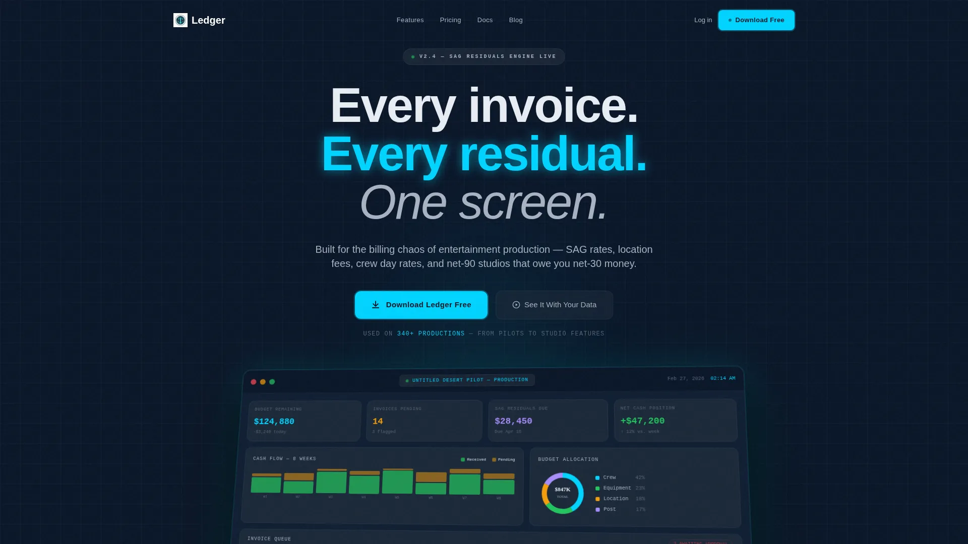 Entertainment Billing Landing Page Template