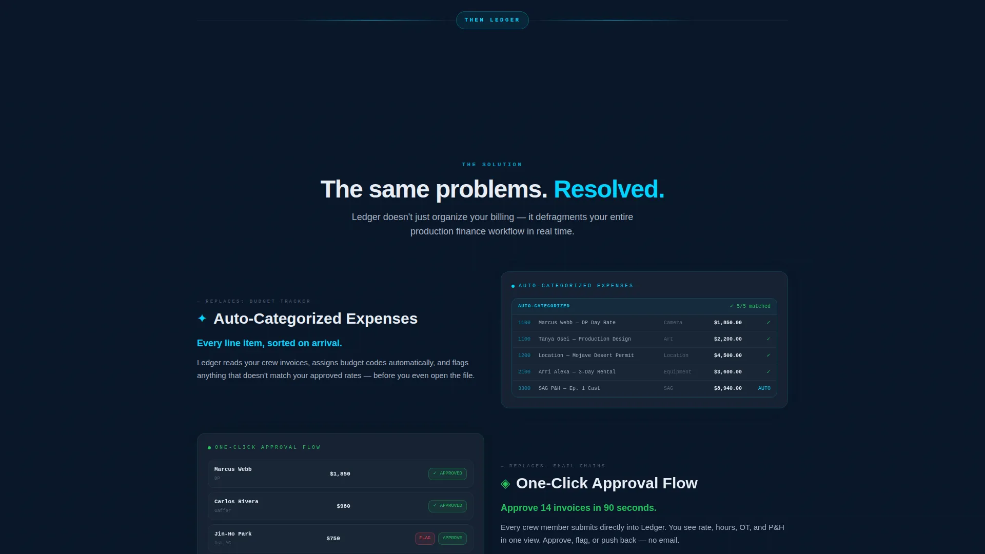 Entertainment Billing Landing Page Template
