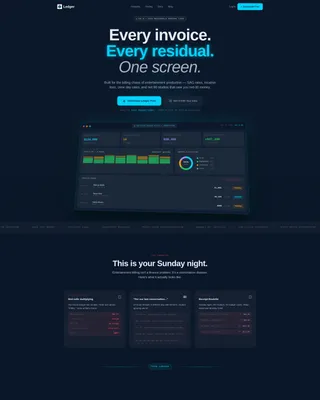 Entertainment Billing Landing Page Template