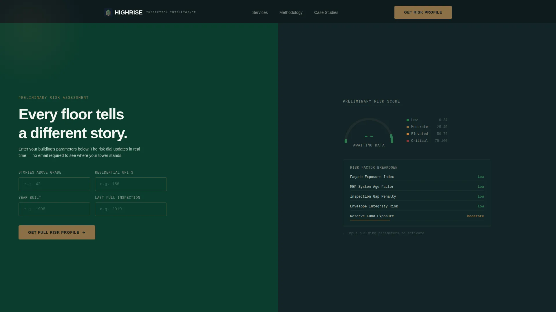 Inspection Landing Page Template for Luxury Towers