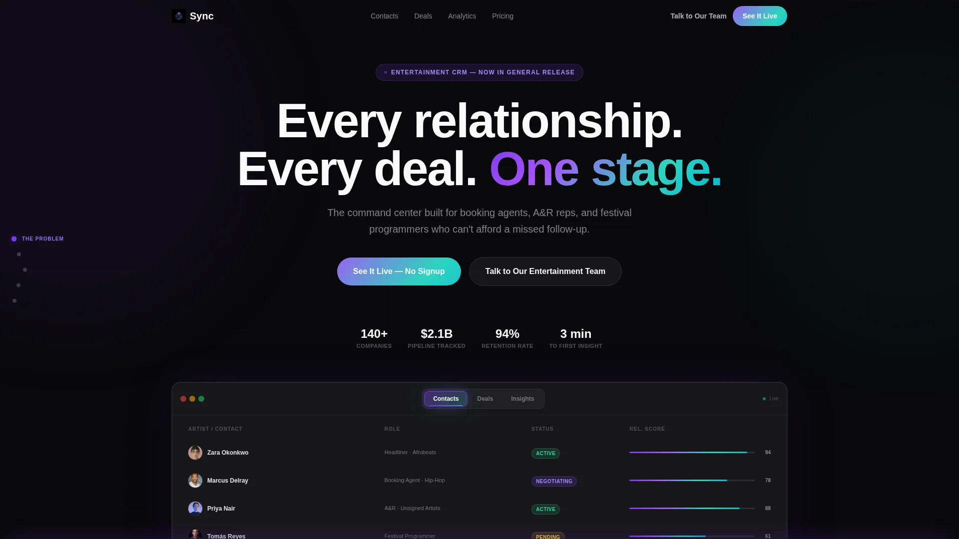 Talent Booking Landing Page Template