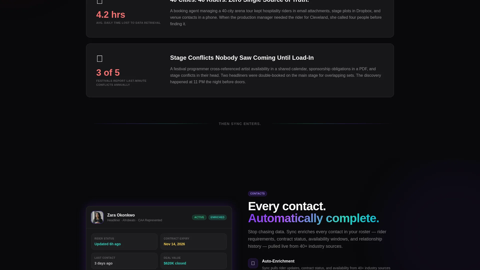 Talent Booking Landing Page Template