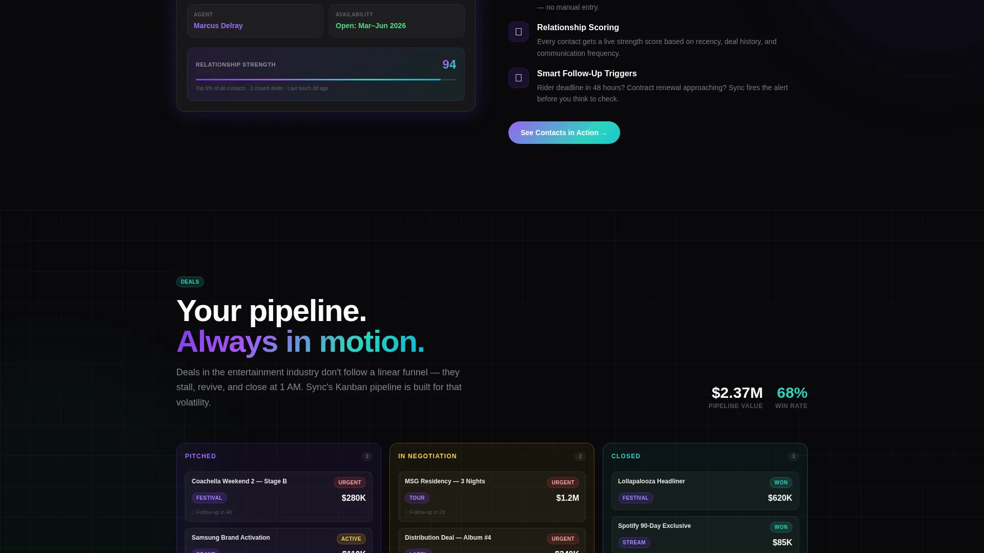 Talent Booking Landing Page Template