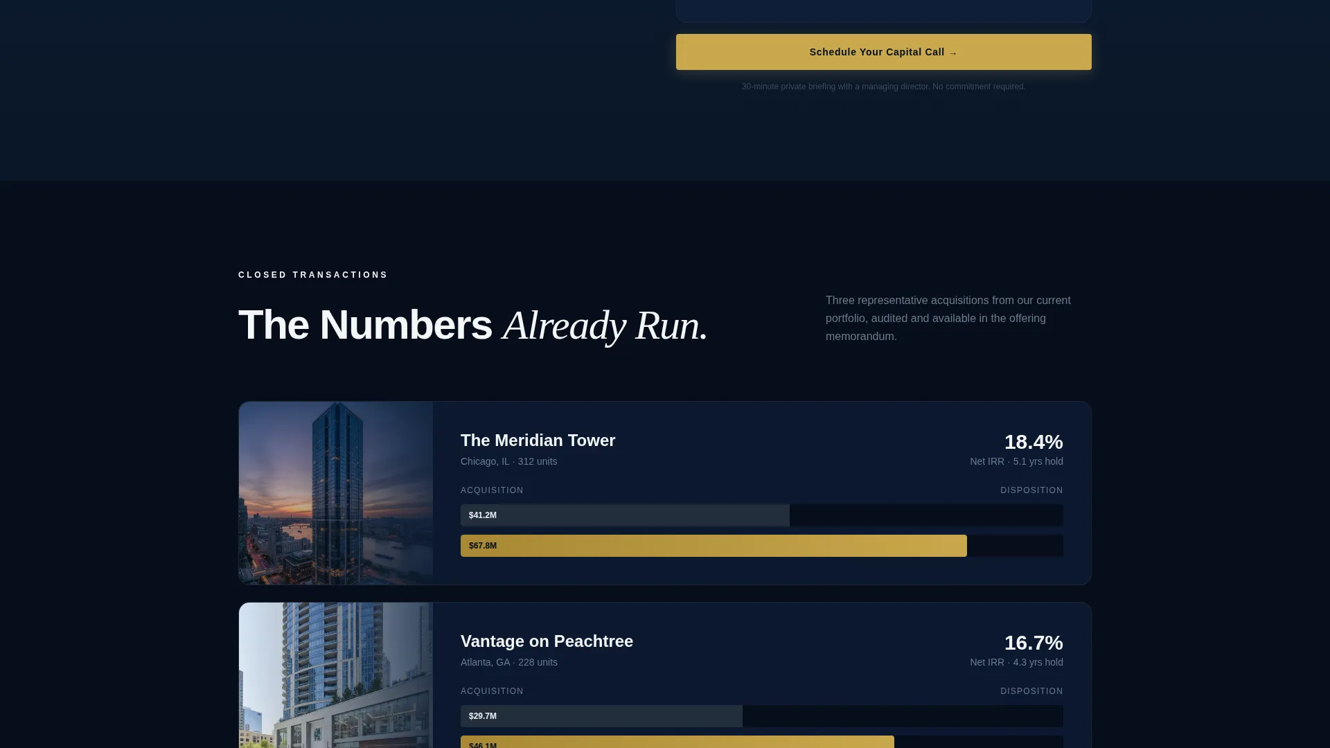 High-Rise Residential Real Estate Investor Landing Page