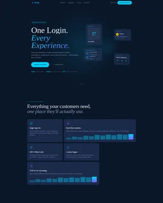 Bento Grid Entertainment Customer Portal Landing Page