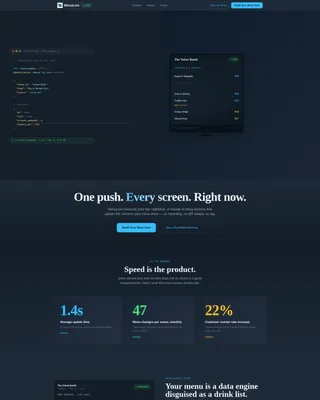 Digital Menu Landing Page Template for Venues