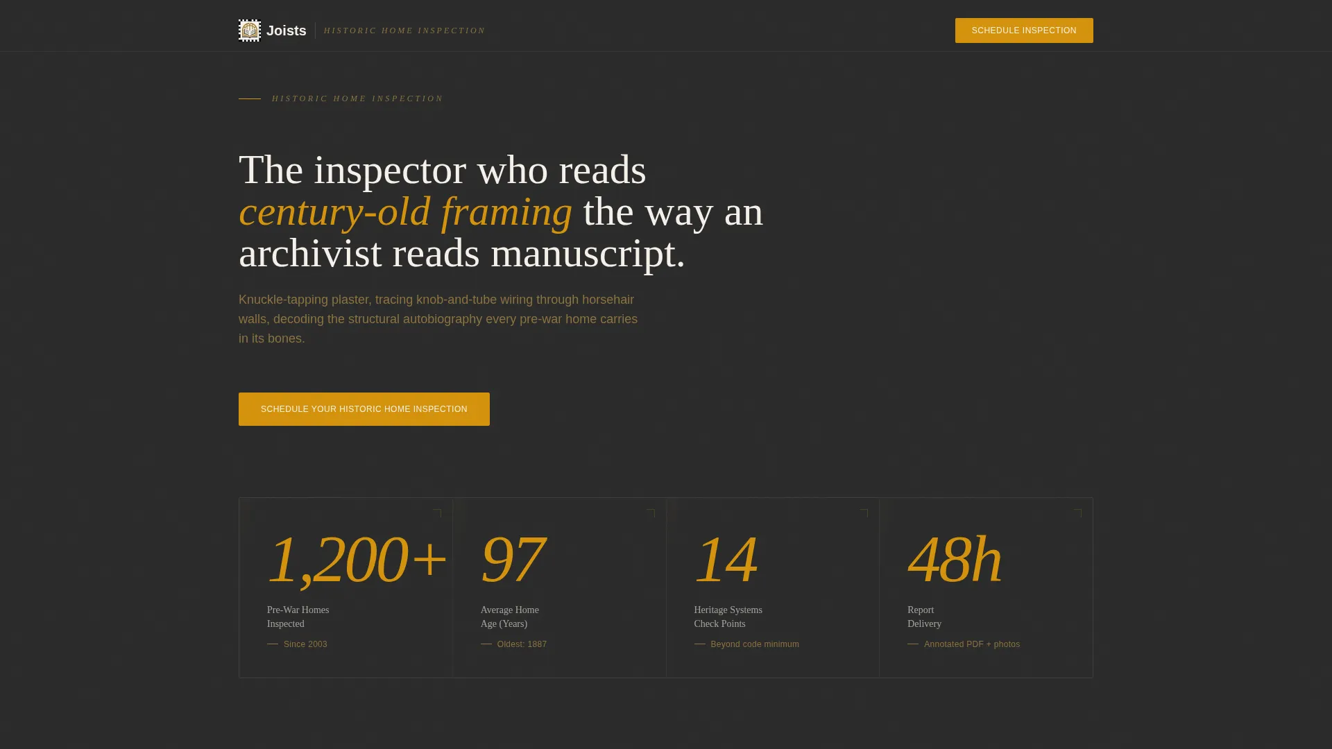 Historic Home Inspection Landing Page Template