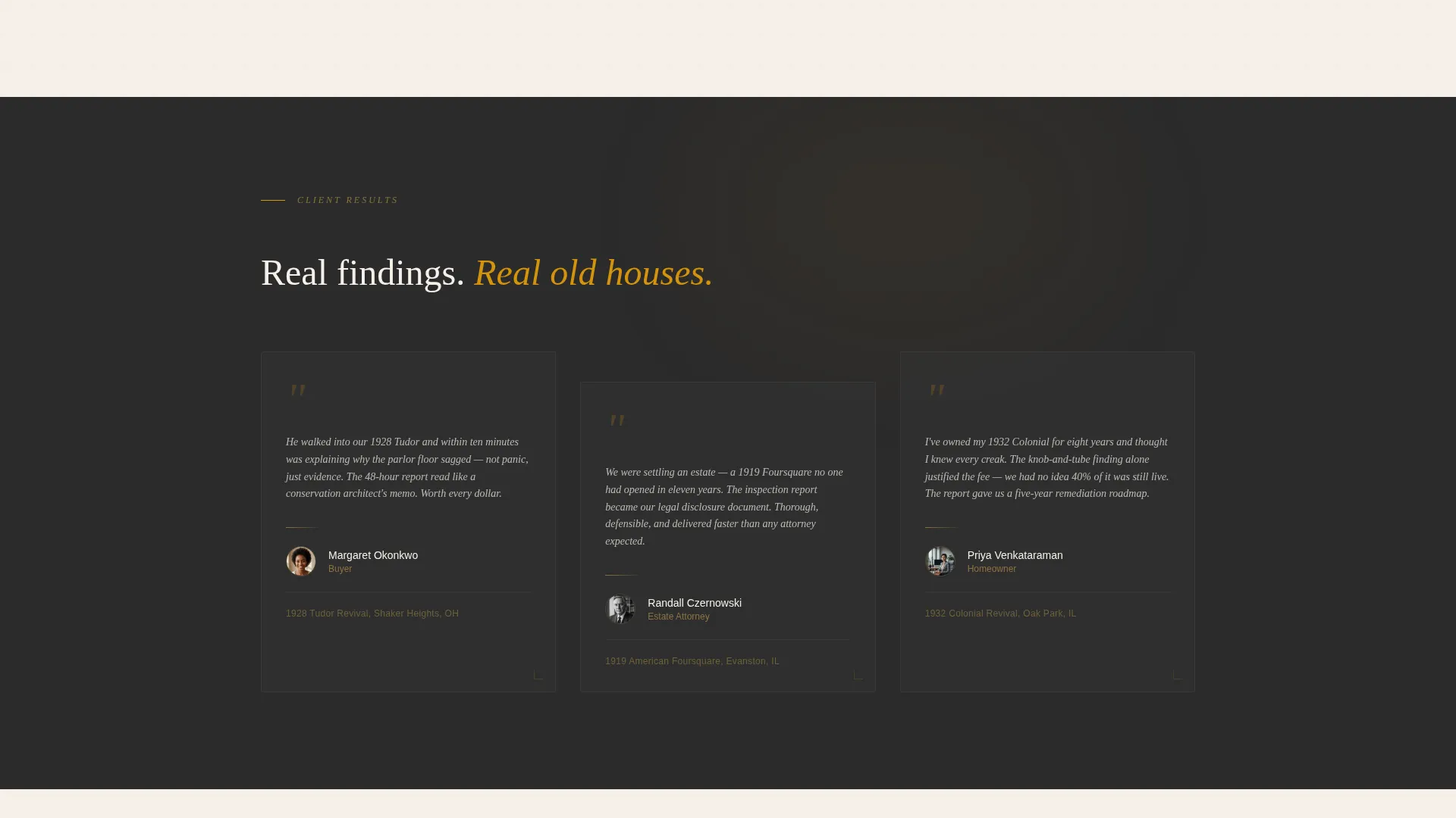 Historic Home Inspection Landing Page Template