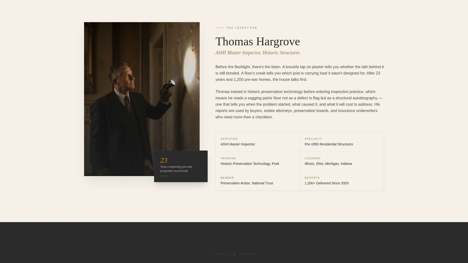 Historic Home Inspection Landing Page Template