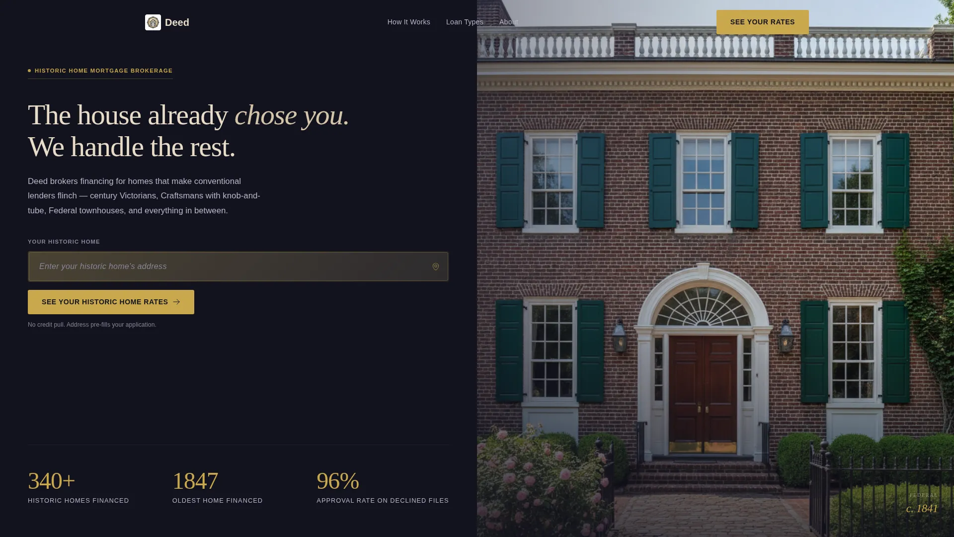 Historic Home Mortgage Broker Landing Page Template