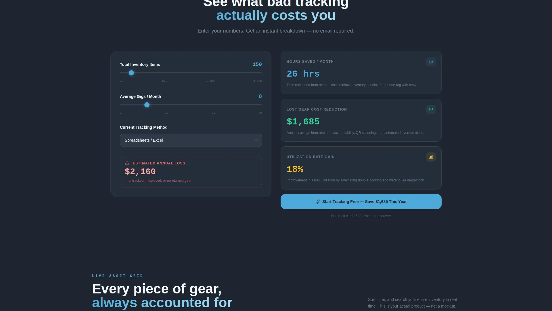 Entertainment Inventory Management Landing Page