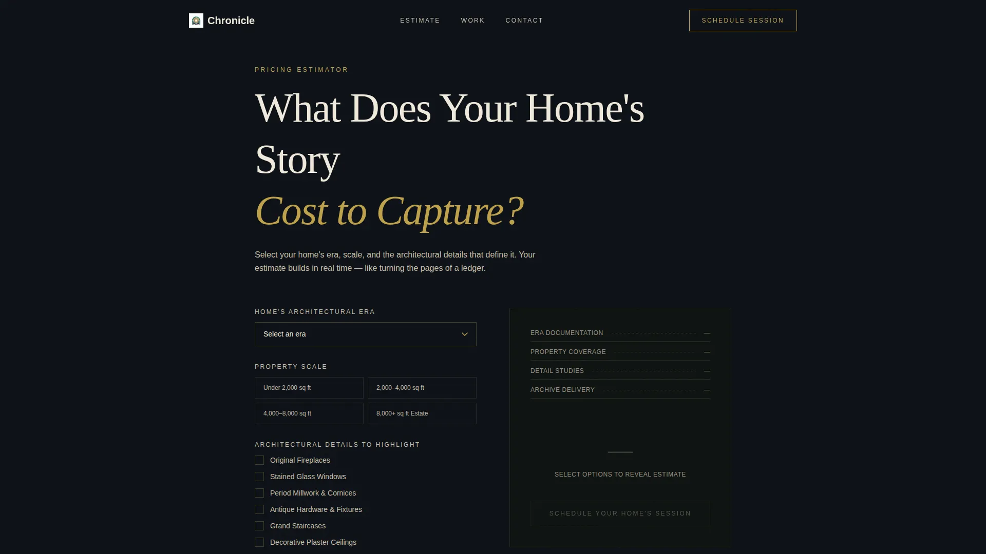 Historic Home Photography Landing Page Template