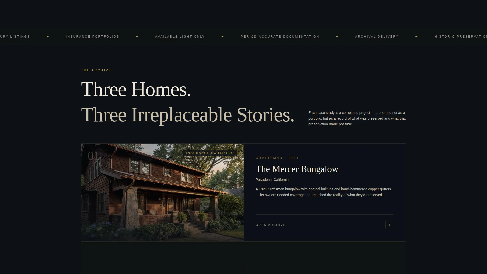 Historic Home Photography Landing Page Template