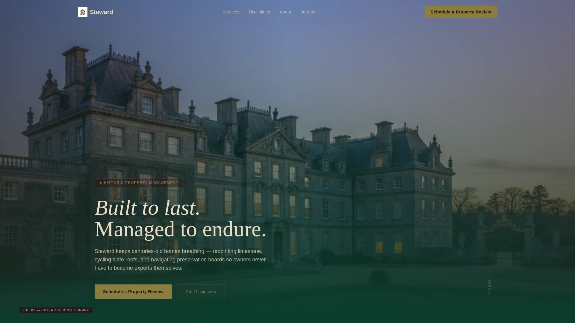 Historic Property Management Landing Page Template
