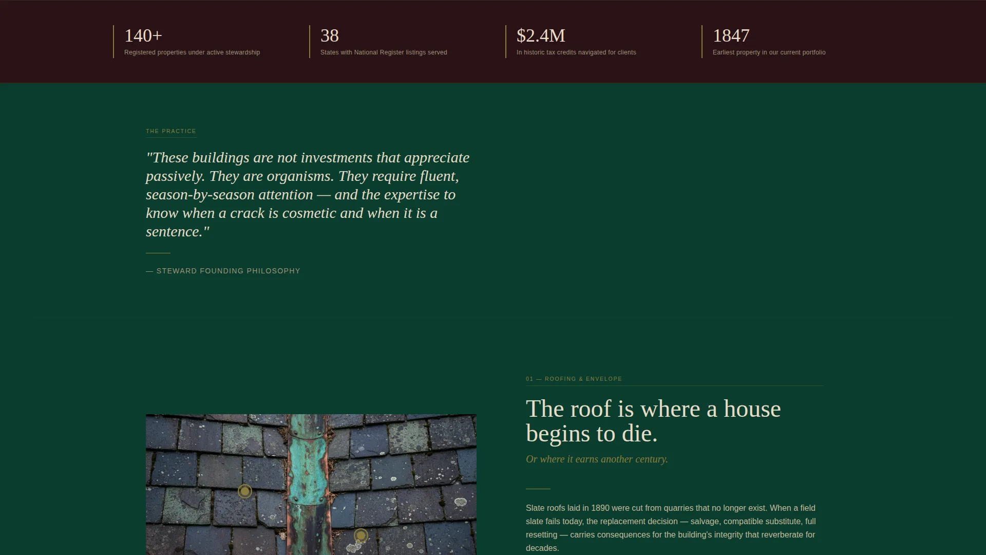 Historic Property Management Landing Page Template