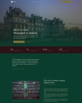 Historic Property Management Landing Page Template