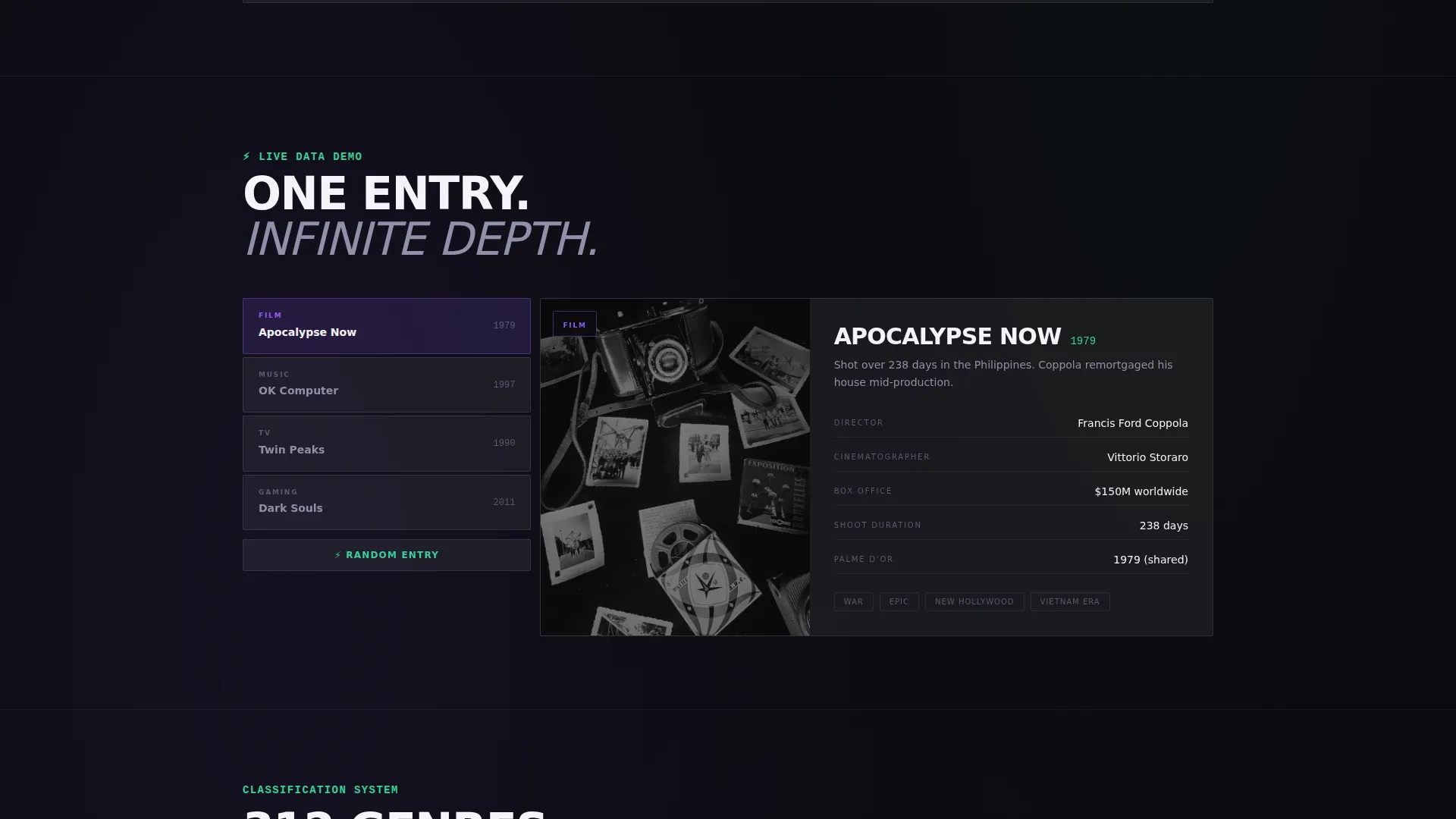 Entertainment Knowledge Base Landing Page Template