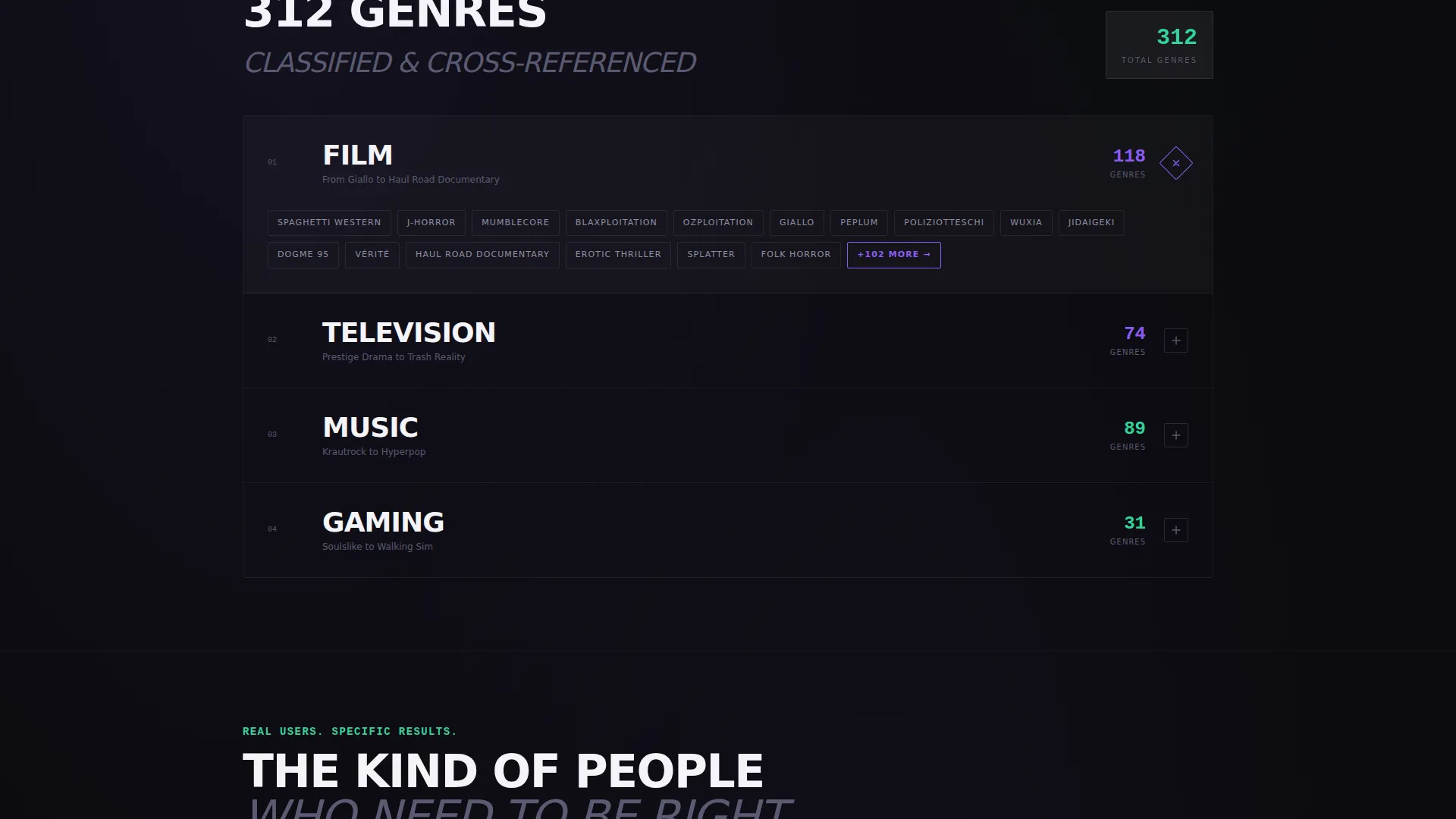 Entertainment Knowledge Base Landing Page Template