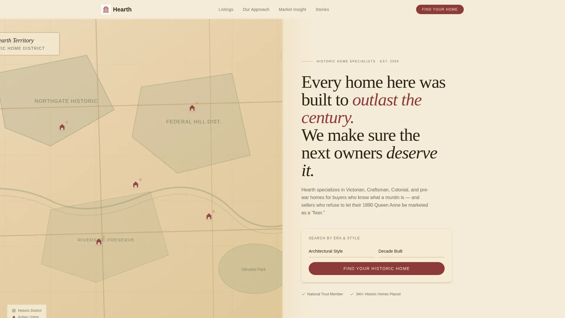 Historic Home Real Estate Landing Page Template