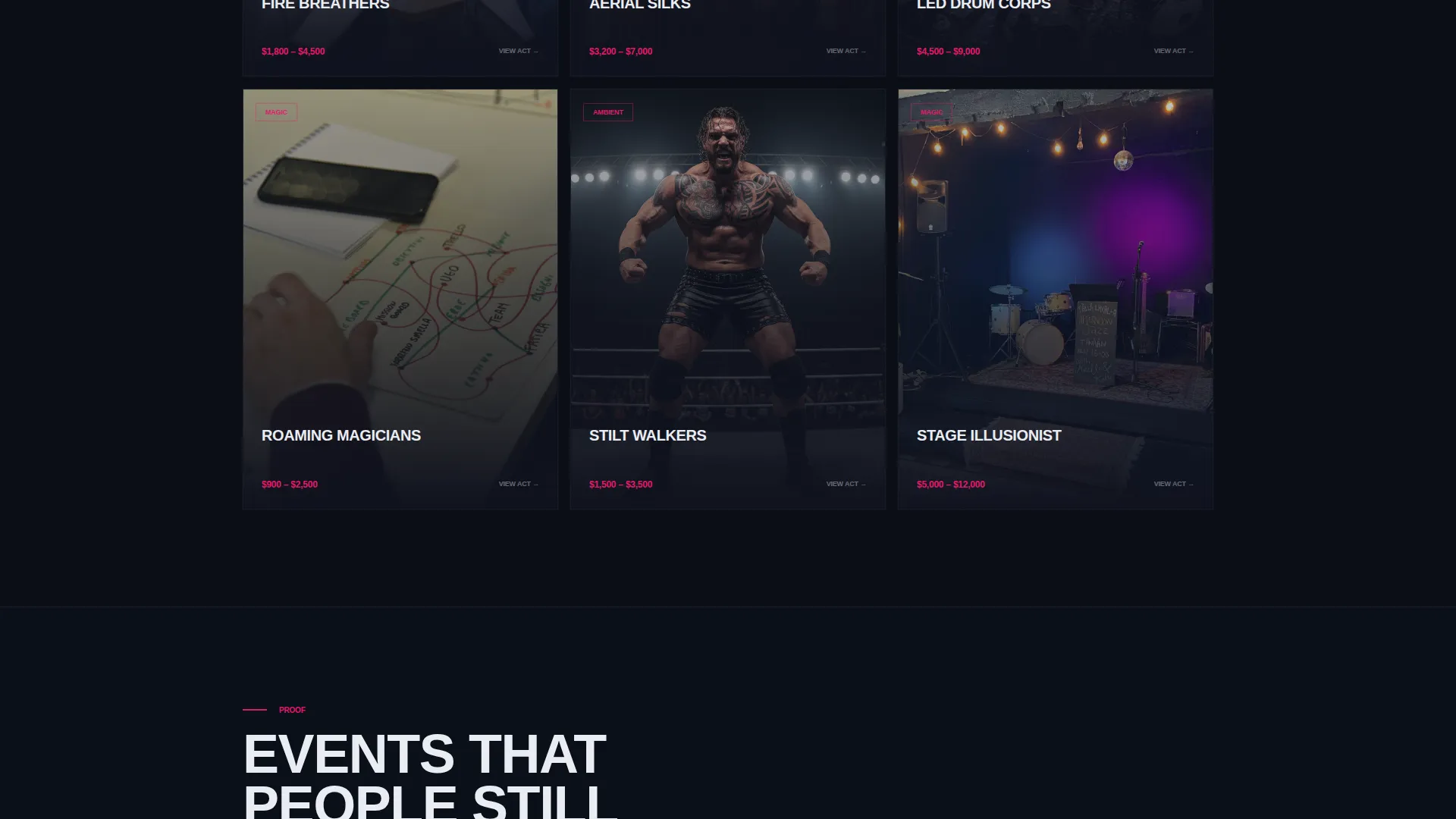 Entertainment Booking Landing Page Template