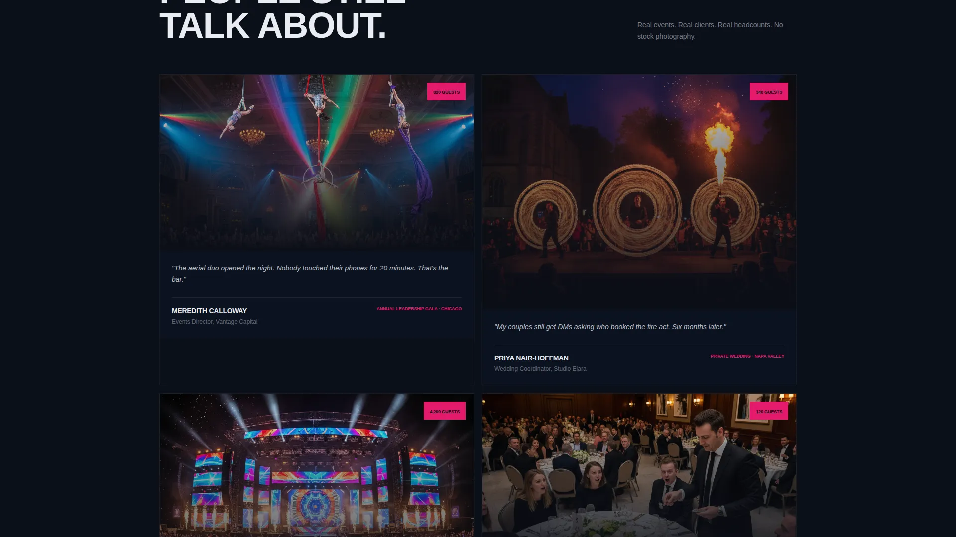 Entertainment Booking Landing Page Template