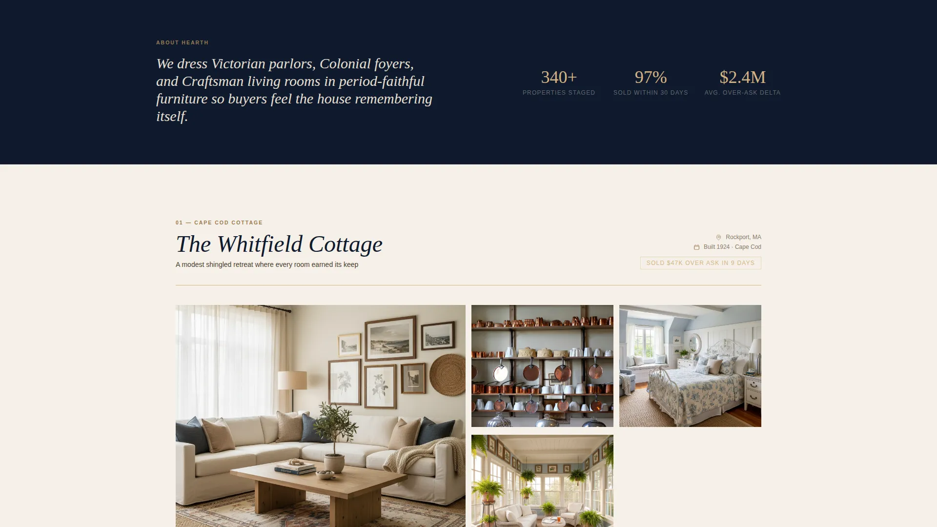 Historic Home Staging Landing Page Template