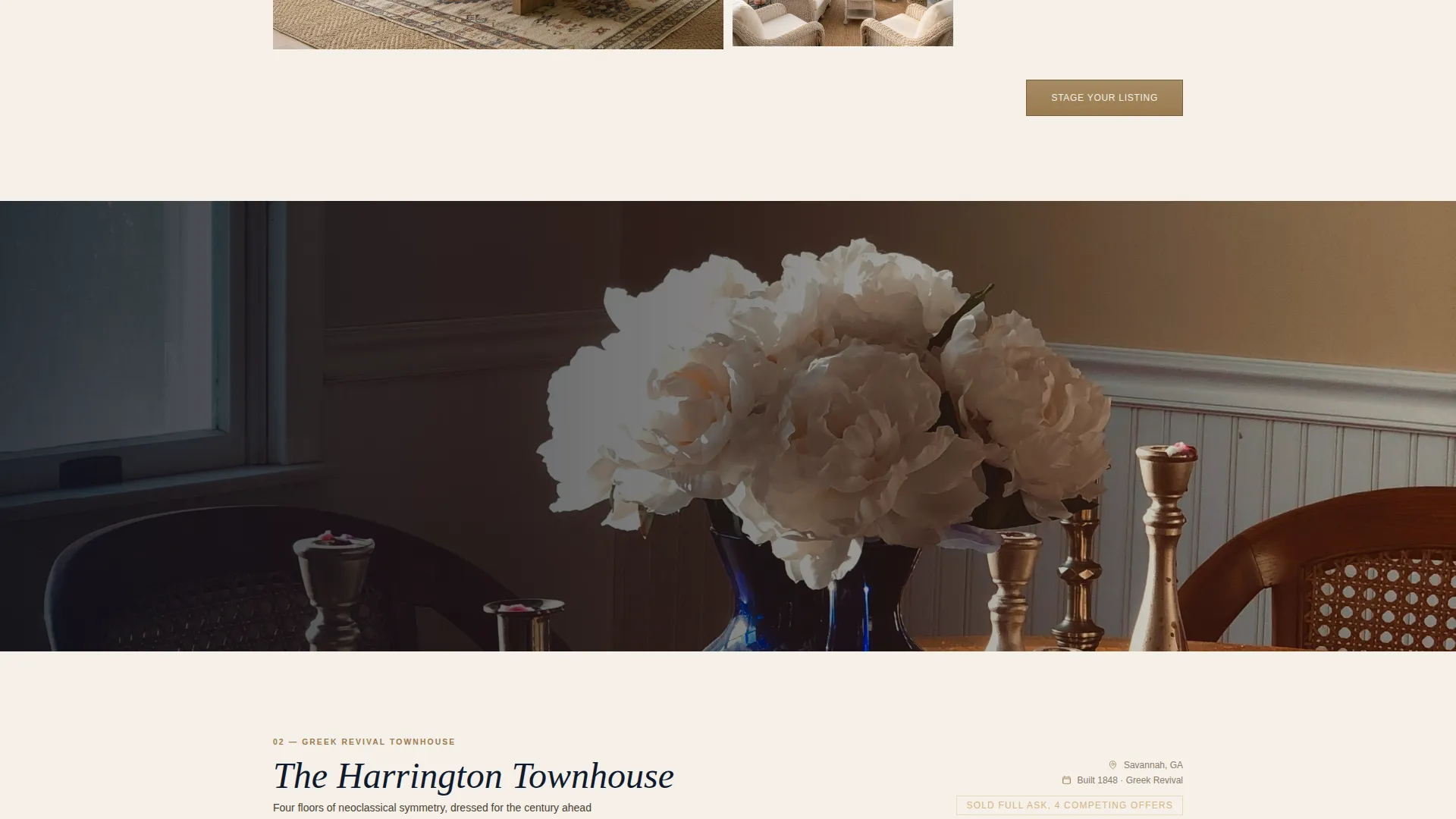 Historic Home Staging Landing Page Template