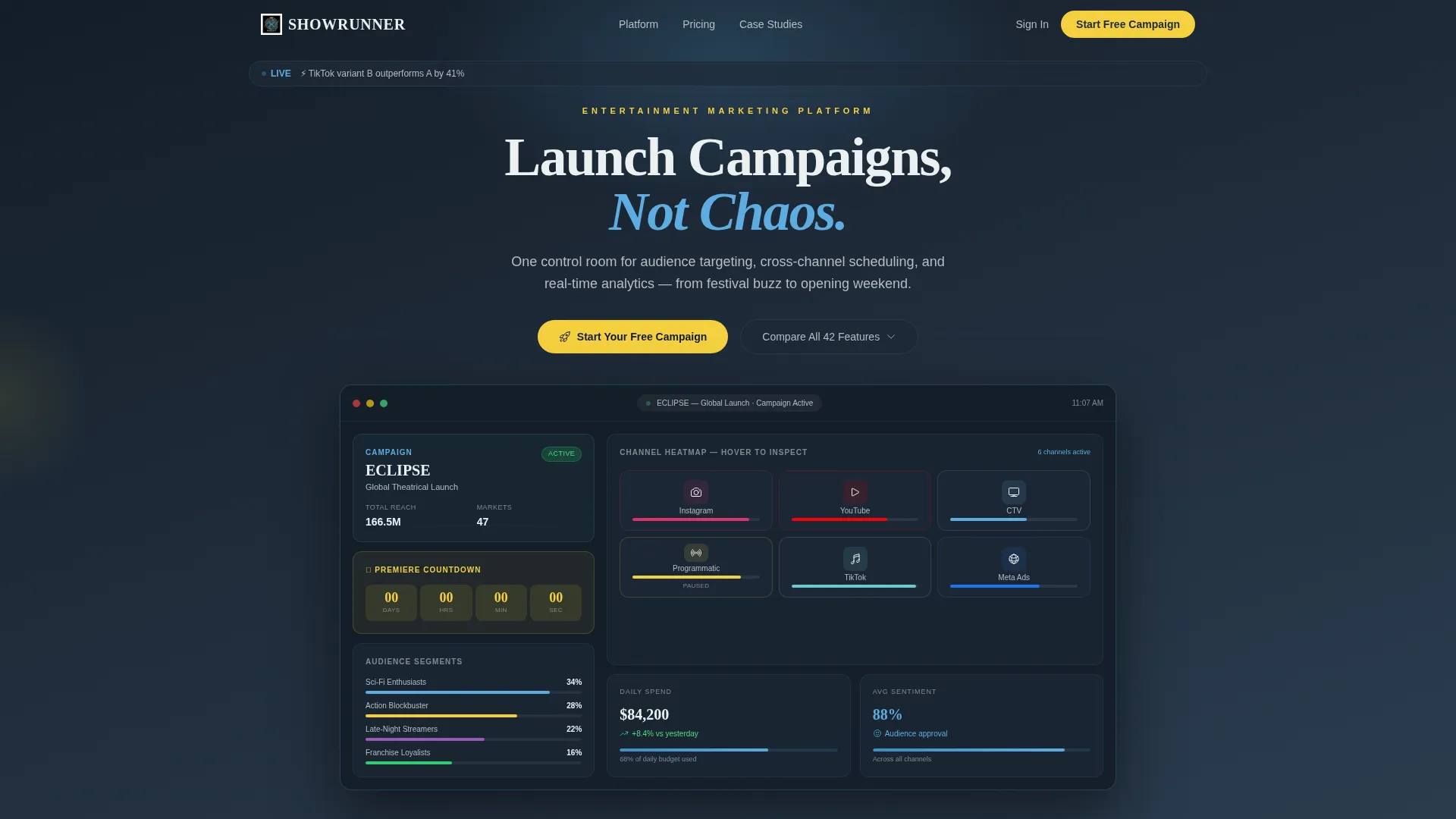Pro Entertainment Hub Landing Page Template
