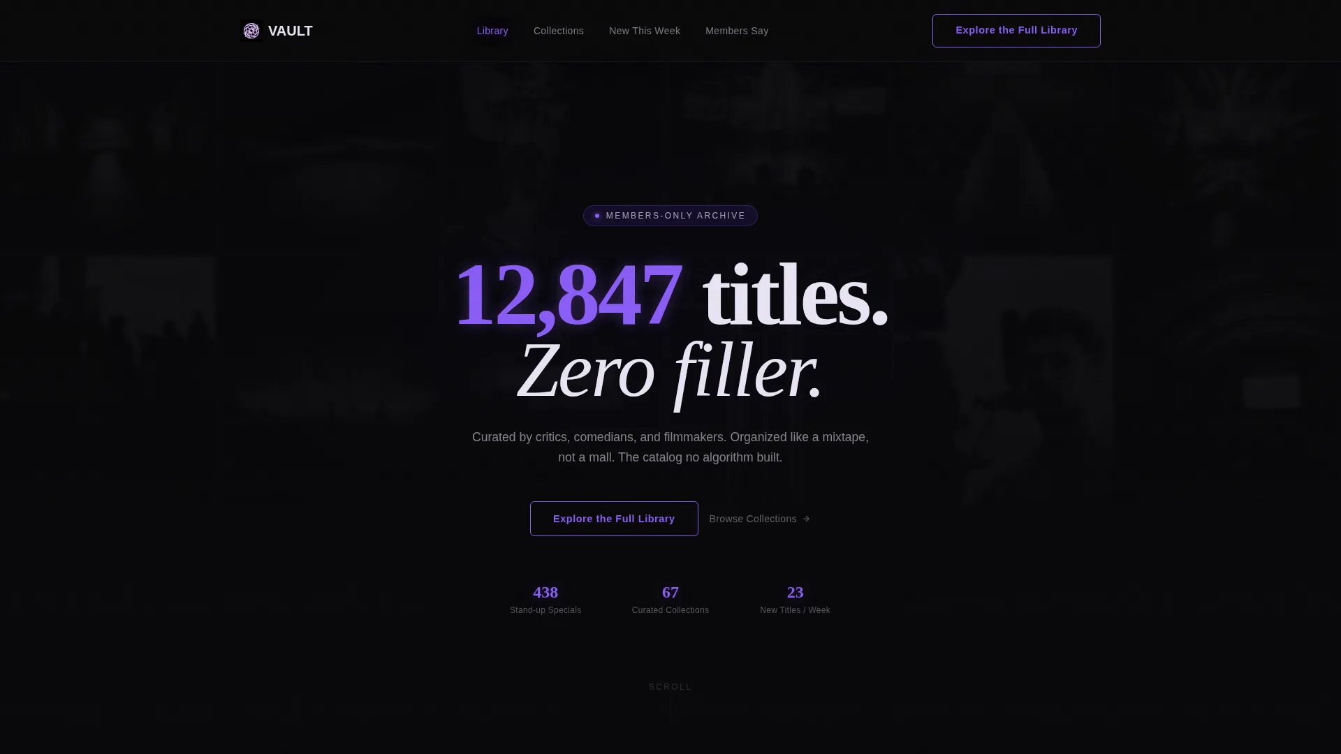 Exclusive Entertainment Membership Landing Page Template