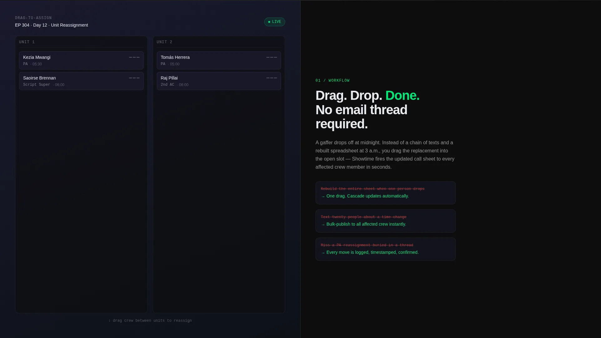 Entertainment Staff Scheduling Landing Page Template