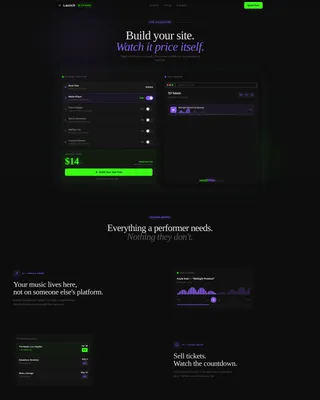 Electric Entertainment Website Builder Landing Page